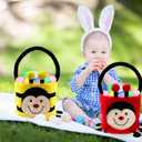 2 x Set of 3pcs, Halloween Trick or Treat Bags, Adorable Unicorn & Bee & Ladybug Plush Baskets, Halloween Candy Bucket for Kids Gifts Party Decoration Supplies, Dia 7.9" * H 15.7"