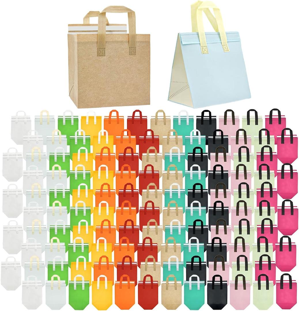 120 Pcs Insulated Take Out Bags Bulk in Thermal Insulation Lunch Bag for Hot Cold Food Pizza Coffee Milk Tea Delivery Cooler Bag for Catering Restaurant Picnic (9.5 x 9.5 x 6 in) (120, 24x24x15)
