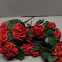 Hananona 6 Bundles Artificial Geranium Flowers for Outdoors Silk Geranium Flowers Outdoor UV Resistant Garden Plants Faux Flowers for Home Kitchen Table Centerpieces Decor (6, Red)