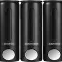 Shampoo and Conditioner Dispenser,Shampoo Dispenser for Shower,Soap Pump for Shower(17.6 oz Triple) (Black)
