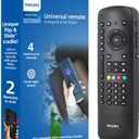 Philips Universal Companion Remote Control for Samsung, Vizio, LG, Sony, Roku, Apple TV, RCA, Panasonic, Smart TVs, Streaming Players, Blu-ray, DVD, 4 Device, Flip & Slide Roku, Black, SRP2024R/27