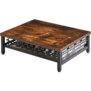 IBUYKE Coffee Pod Drawer Holder,40 Capsule Pods,Compatible for Nespresso Vertuo Pods,Wooden Top and Mesh Shelves,Home Kitchen Counter Coffee Bar Organizer, Rustic Brown,TCJ101H