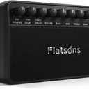 Flatsons FBA-20 Portable Electric Guitar Amp, 20W Rechargeable Desk Practice Guitar Combo Amplifier with Clean & Drive Channels, Delay Reverb EQ, OTG Recording, for Beginners, Home Use, Backyard Play