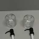 2 Pcs Thick Clear Glass Jar Hand Soap Dispenser Bathroom with Matte Black Stainless Steel Pump, 12ounce Clear Boston Round Bottle Dispenser with Rustproof Pump for Kitchen Dish 