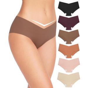 Altheanray Womens Underwear Bikini Silky Seamless Underwear for Women Panties Cheeky Invisible Hipster No Show Soft Stretch V Cut Women's Underwear, Pack of 6, S (AWB833S-NewColor)