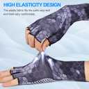 Fly Fishing Gloves Men Sun Sleeves Fingerless UPF Camo Quick-Drying UV Sun Protection for Kayak Rowing Adults Women (Small)
