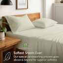 Luxury Egyptian Cotton Sheets Queen Size, Deep Pocket Fitted Sheet Fits 18"-24" Mattress, Soft, Breathable, Hotel Quality Bed Sheets, 4-Piece Queen Set, Ivory Solid, Cooling Cotton Bedding