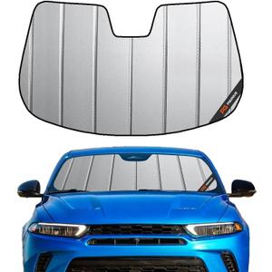 Pigenius Windshield Sun Shade for Dodge Hornet 2023-2025 (GT, R/T, Plus PHEV), Premium Grey Leather Finish
