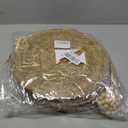 Woven Placemats Set of 4, 12" Natural Water Hyacinth Round Rattan Placemats with Wooden Beads Napkin Rings for Kitchen Dining Table Decor