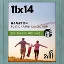 Americanflat 11x14 Picture Frame with Polished, Crystal Clear Glass - Hampton Collection - Distressed Wood Picture Frames for Vertical or Horizontal Wall Display - Turquoise Blue