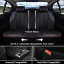 Coverado Car Seat Covers Full Set, Premium Nappa Leather Seat Covers for Car, Waterproof Car Seat Protector with Lumbar Support, Car Seat Cover Universal Fit for Most Cars SUV Truck(Black&Red)