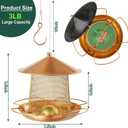 LBTING Bird Feeder for Outside, Metal Lantern-Shaped Bird Feeder, Wild Bird Feeders for Hanging Outdoor Garden Yard, Bright Gold