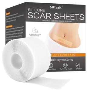 Silicone Scar Sheets,Silicone Scar Tape for Removal Treatment,Medical Grade Scar Tape for Surgical Scars,White,1.2" x 42" Roll - 1.07M