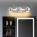 MantoLite Bathroom Vanity Light3-Light 360 Adjustable Anti-GlareBrushed Nickel Chrome3CCT & RA>90 True-ColorFits 1.7m Mirrors