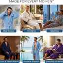 PJGGZ Men's Bathrobes with Hood, Soft Long Towel Robe for Men - Super Absorbent Quick Dry yet Warm (Blue, XL)