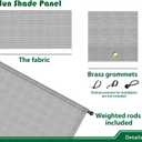 8' x 12' Universal Pergola Shade Cover with Grommets Weighted Rods, Sun Shade Cloth Outdoor Canopy Replacement Cover, Patio Awning for Porch, Backyard, Gazebo, Garden, Light Gray