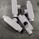 CKVIHAV 4Pack 3/4 Inch Rigid PVC Conduit Body Type T, Slip x Slip PVC Conduit Bodies T Type with Cover and Gasket, Gray