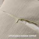 FUTEI Pack of 2 Solid Chenille Throw Pillow Covers 18x18 Inch Soft Edge Decorative Cushion Cases Farmhouse Accent for Couch Bed Living Room, Oatmeal