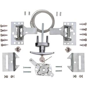 Garage Door Lock Kit with Spring Latch Including All Hardware Garage Door Lock Set Fits 1-3/8" Through 2" Thick Doors(Random Keyed) for Single/Double max Width to 18ft