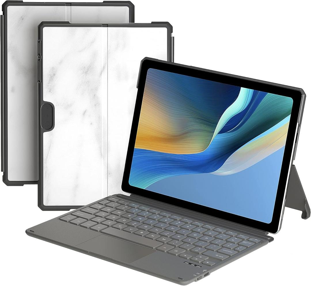 Keyboard Case for Surface Go (3/2/1), Magnetic Detachable, Portable Rechargeable Wireless Bluetooth Keyboard with Touchpad- Grey