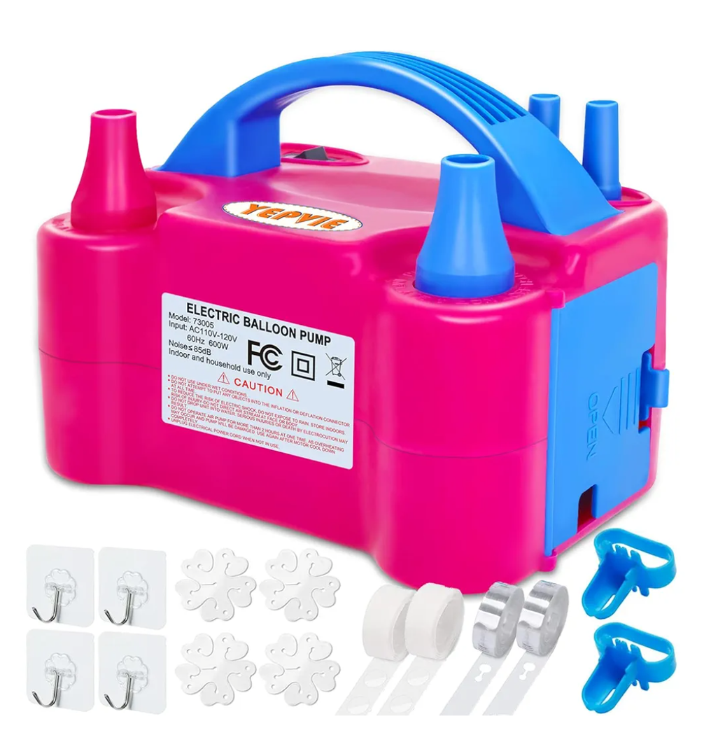 Electric Balloon Pump, Portable 2 Modes Balloon Blower Machine with 14 Balloon Arch Kits, Air Pump for Balloon, Balloon Inflator for Party Decoration