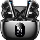 Wireless Earbuds Bluetooth 5.3 Ear Buds, Hi-Fi Stereo Bass Ear Buds with 48H Playtime & LED Display, Lightweight in-Ear Headphones with Mic, IPX7 Waterproof, Touch Control for iPhone (Black)