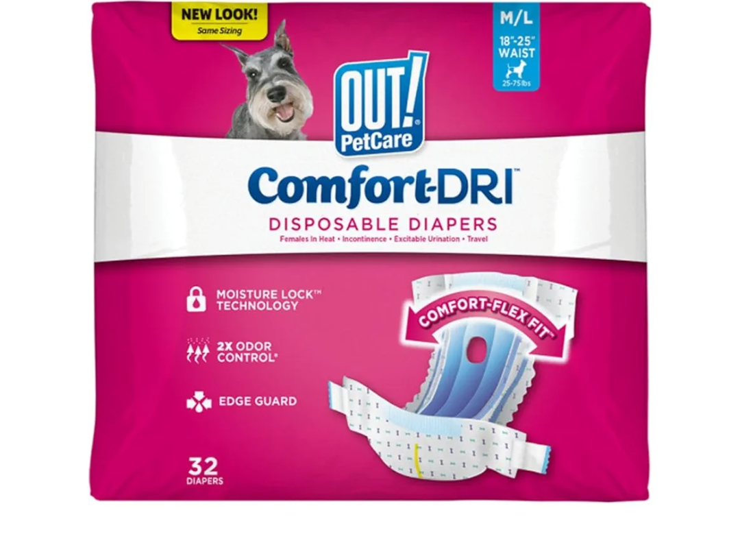 Potty Training, Dog Diapers, Female Doggie in Heat, Puppy Training, Incontinence, Puppy Essentials 13”-18” Waist (XS/S) 96 diapers
