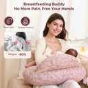 Momcozy Original Nursing Pillow for Breastfeeding-Innovative Safety Guard - Wider Feeding Pillows for More Support for Mom & Baby- Easier Nursing & Hand Free- Fit for All, Removable Cotton Cover