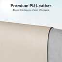 Aothia Faux Leather Desk Mat Large Mouse Pad, Non-Slip PU Leather Blotter, Waterproof Writing Surface for Office and Home (Eggshell, 47.2" x 23.6")