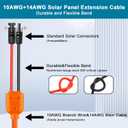 Solar Panel Extension Cable 15FT - MOOKEERF 10AWG+14AWG Solar Wire with Female & Male IP68 Waterproof Connector for RV, Photovoltaic Systems, Home, Boat, Solar Panels, Car