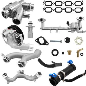 LR090630 Aluminum Cooling System Kit Fit for Jaguar F-Type XF XJ XKR XFR for Land Rover Range Rover Range Rover Sport LR4 2010-2017 5.0L V8 Engine LR109402 LR122709