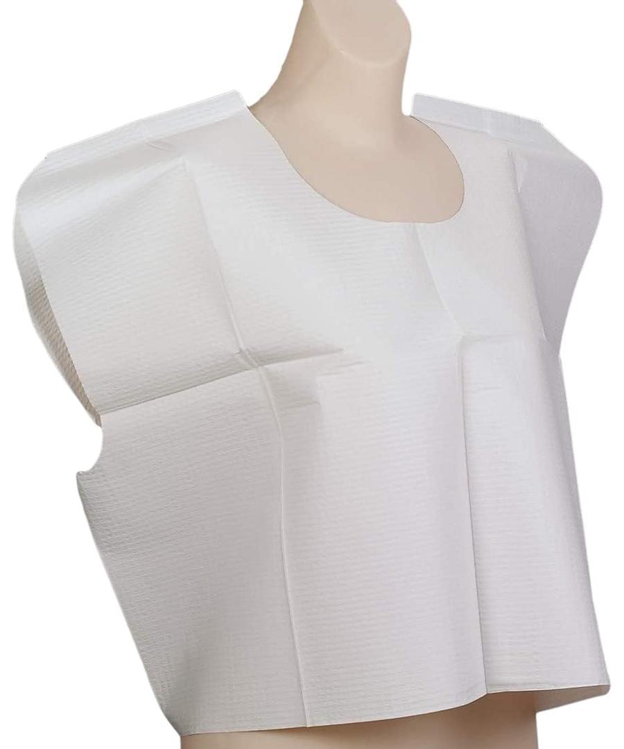 Avalon Standard Capes, White (Pack of 100)  Tissue/Poly/Tissue  Short-Sleeve, Open-Back Exam Capes  Short, Disposable Medical Gowns  Standard Size (30 x 21)  Latex-Free Medical Supplies (911)
