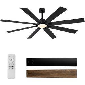Ceiling Fans with Lights, 72 Inch Brown Indoor Fan with Remote and App Control, Dimmable LED Light, 6 Speeds, Reversible Airflow, Low Noise for Bedroom Living Room Kitchen