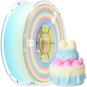 RAMBERY Matte Rainbow 3D Printer Filament 1.75mm 1kg Matte PLA Filament Fast Color Change Yellow Blue Pink 3D Printing Accessories