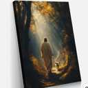 NCYEL Jesus Wall Art Christian Canvas Print Shepherd Jesus Print Religious Poster Artwork Living Room Bedroom Wall Decor Gallery Style Picture 16x24 Inch