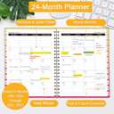 2 x 2026 Monthly Planner - 2 Year Monthly Planner, JAN.2026 to DEC.2027, 8.5" x 11", Large Calendar with Spiral Bound, 24 Coated Tabs,24 Months Perfect for School & Office Schedule, Orange & Pink