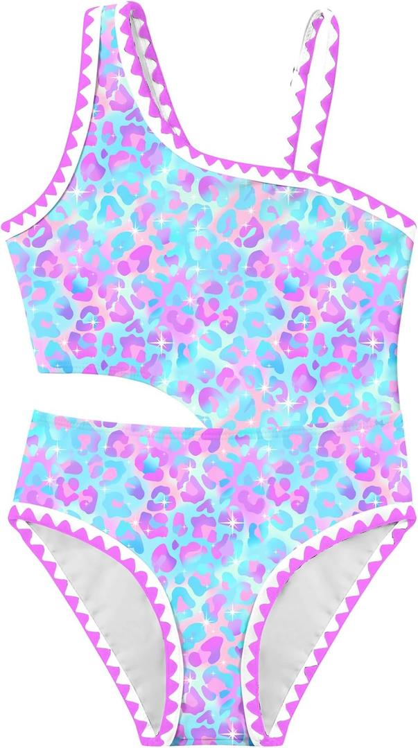 TUONROAD Girls One Piece Swimsuits Adjustable Strap Swimwear with Bra Bathing Suit for Girl 12Y