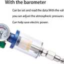 ENDOZER Oil Water Separator, Air Filter with Pressure Gauge, Pressure Regulator for Air Spray Gun, G1/4" Inlet and Outlet