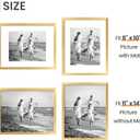 upsimples 11x14 Picture Frame Set of 3, Made of High Definition Glass for 8x10 with Mat or 11x14 Without Mat, Wall and Tabletop Display Photo Frames, Gold