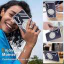 for Samsung Galaxy A17/A26 5G 2024 Phone Case with Screen Protector 360 Rotatable Ring Holder Kickstand/Stand [Non Yellowing] Transparent 4 Corners Shockproof Protective Cover Case - Crystal Clear