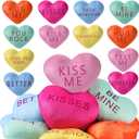 12 Pcs Valentine's Day Plush Throw Pillow Conversation Heart Pillow Galentine Love Heart Stuffed Toy for Living Room Car Valentine's Day Gifts Supplies Decoration(5 Inch)
