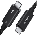 IVANKY | Intel Certified | Thunderbolt 5 Cable 3.3ft, up to 120Gbps and 240W, Premium Braided Thunderbolt Cable 80Gbps, Compatible with Thunderbolt 4/3, USB4, MacBook M4 Pro, iPhone 17/16/15-3.3FT