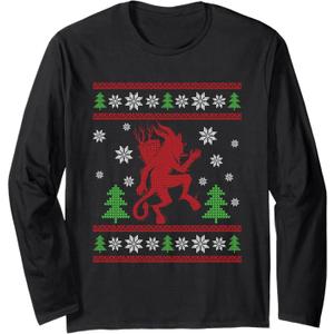 Ugly Christmas Style Gothic Krampus Design for a Krampus fan Long Sleeve T-Shirt (X-Large)