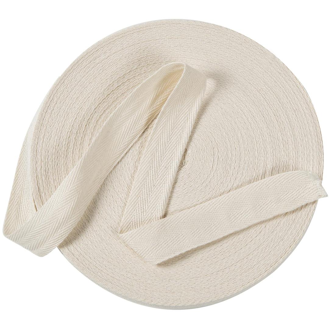 Cotton Twill Tape Ribbon 1/2 Inch Wide Tape Herringbone Webbing Roll Bias Binding Tapes for Sewing and DIY Crafts, Natural (Beige, 85 Yards)