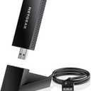 NETGEAR Nighthawk WiFi 6 or 6E USB 3.0 Adapter (A8000) - AXE3000 Tri-Band Wireless Gigabit Speed (Up to 3Gbps) - New 6GHz Band  Works with Any Router Or Mesh System - for Windows PC