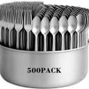 Nuenen 500 Pcs Forks and Spoons Silverware Set for 250 Stainless Steel Flatware Cutlery Set Forks and Spoons Bulk Silverware Utensil for Kitchen Restaurant Home Dinner, Mirror Polished Dishwasher Safe
