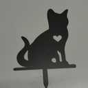Metal Garden Decor for Outside, Black Silhouette Statues Gifts for Yard Ornaments,Lawn, Patio, Pathway,Outdoor Garden Decor, Lawn Ornaments (Cat+Dog)