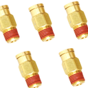 Push-to-Connect Pneumatic Fittings Set - 1/4" Tube OD x 1/8" NPT Male DOT Air Brake Line Fittings, 5pcs Brass Air Hose Quick Connect Fitting