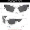 NIDOVIX Trendy Wrap Around Sunglasses for Men Women Fashion Cool Sport Y2K Stylish Cat Eye Sun Glasses UV400 Protection (Transparent/Grey)