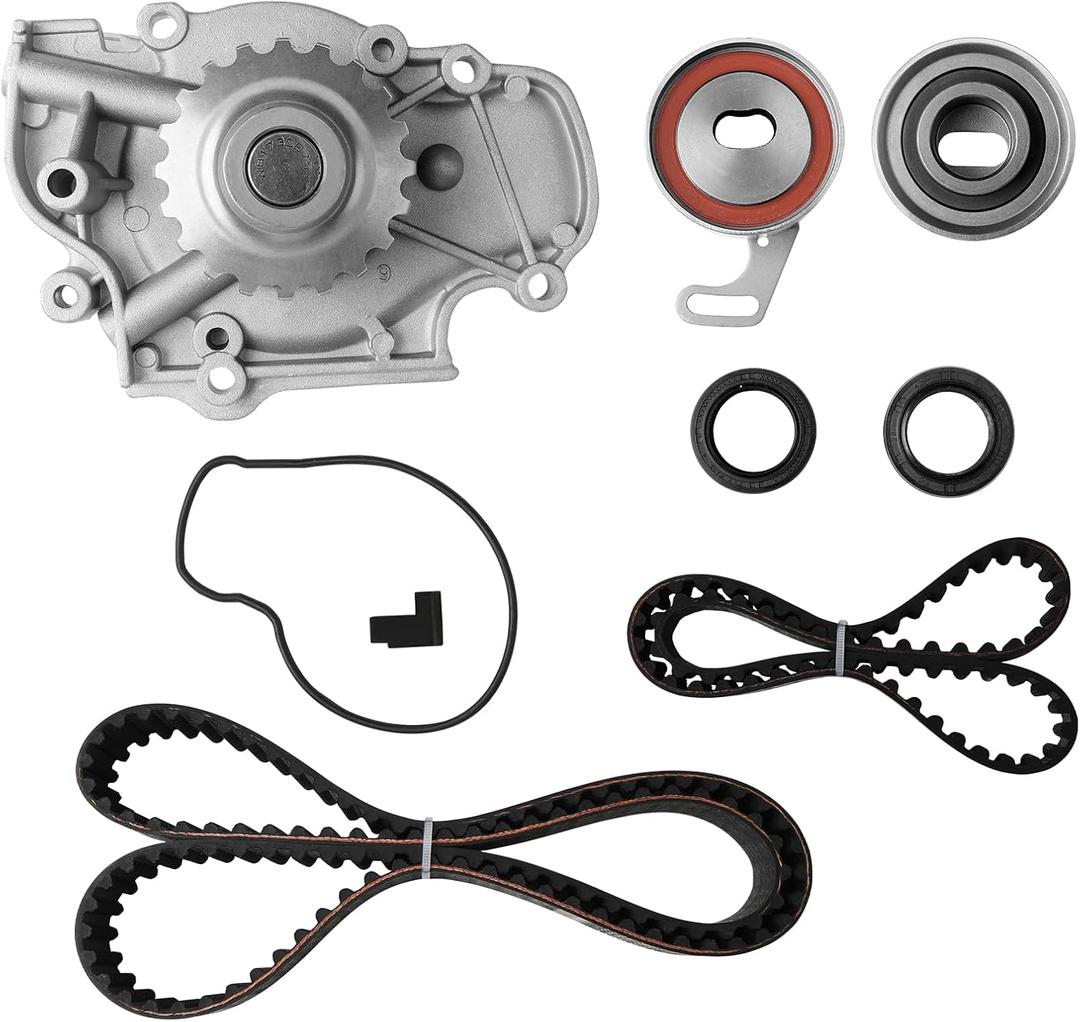 Engine Timing Belt Kit with Water Pump | Compatible With 1994-2002 Honda Accord EX LX SE DX, Odyssey, Acura CL, Isuzu Oasis 2.2L 2.3L L4 SOHC 16V | Replaces# TCKWP244, TBK244, TBKWP244